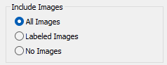 JAWS include images settings: 3 radio buttons. 1 All images, 2 Labeled images, 3 no images