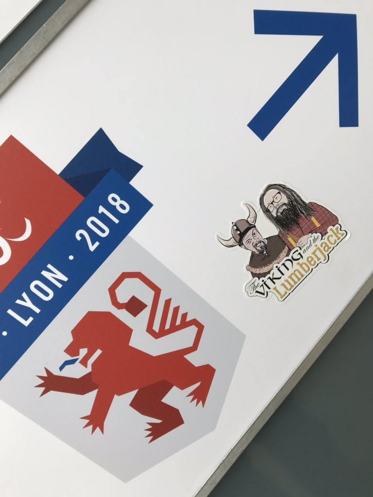 V&L sticker on a TPAC banner from Lyon 2019